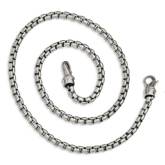Men's 5.5mm Stainless Steel Polished Rolo Chain Necklace, 24 Inch - Picture 2 of 6